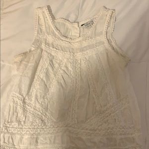 White Detailed Tank Top with Open Back